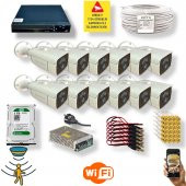 Qromax  12 Kamerali Set - Hareket Algılayan 24 Smd Led 5MP Lensli 1080P Güvenlik Kamerasi Seti 6224 - 1