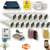 Qromax  15 Kamerali Set - Hareket Algılayan 24 Smd Led 5MP Lensli 1080P Güvenlik Kamerasi Seti 6224 - 1
