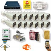 Qromax  14 Kamerali Set - Hareket Algılayan 24 Smd Led 5MP Lensli 1080P Güvenlik Kamerasi Seti 6224 - 1