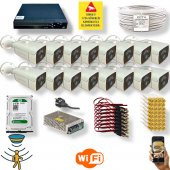 Qromax  16 Kamerali Set - Hareket Algılayan 24 Smd Led 5MP Lensli 1080P Güvenlik Kamerasi Seti 6224 - 1