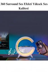 Telefon Kablosuz Hızlı Şarj Aleti Masa Lambası Bluetooth Hoparlör Speaker Gece Lambası Led G Lamba - 3