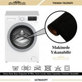 Bonny Home Damask 3’lü Düz Siyah Ultrasoft Banyo Halısı Paspası Seti Kaymaz Tabanlı Klozet Takımı - 4