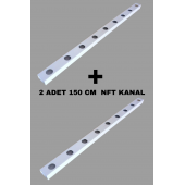 NFT HİDROPONİK TOPRAKSIZ TARIM KANALI 80x50mm 1.5m 2 ADET - 1