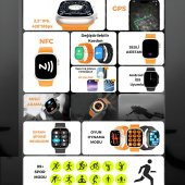 JS8 Pro Max 49 MM Kasa Amoled Ekran Nabız,Siri,Nfc,Hesap Makinesi Watch 8 Akıllı Saat - 4