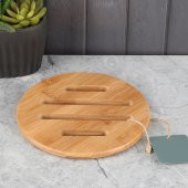 Bambu Yuvarlak Nihale Çaydanlık Altlığı Tencere Altlığı 17x17 cm Altlık - 2