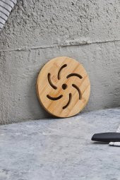 Bambu Yuvarlak Nihale Çaydanlık Altlığı Tencere Altlığı 17x17 cm - 1