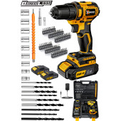 Wacker Pro Germany 028 Yellow Akıllı Sistem Kömürsüz Motor 258 Vf Çift Akülü Vidalama Matkap 86 Parça Full Set - 1