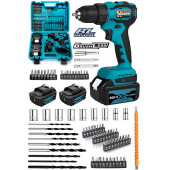 Wacker Pro Germany Blue 027 Yeni Sistem Kömürsüz Motor 258 Vf Çift Akülü Vidalama Şarjlı Matkap 86 Parça Set - 1