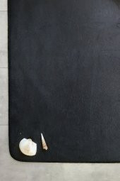Ultrasoft Düz Siyah 2li Banyo Halısı Paspası Seti Kaymaz Taban Makinede Yıkanabilir Klozet Takımı - 4