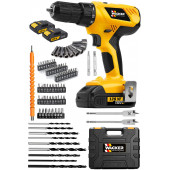 Wacker Pro Germany 068 Yellow Yeni Sistem LX Motor 128 Vf Çift Akülü Vidalama Şarjlı Matkap 86 Parça Full Set - 1