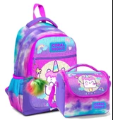 Coral High Okul Sırt ve Beslenme Çantası Seti - Kız Çocuk Mor Pembe Dondurma thumbnail 1