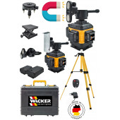Wacker Pro Germany 360 Derece Komple Heryere Artı Lazer Terazi 16 Köşe Mıknatıslı Çantalı Kumandalı - 1