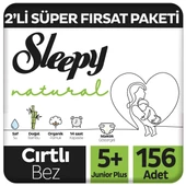 Sleepy Natural 2'li Süper Fırsat Paketi Bebek Bezi 5+ Numara Junior Plus 156 Adet - 1