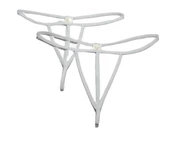 ASM1263 Kadın 2 Li Ekru Özel Bölgesi 3 Serit Tanga String - 2
