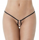 ASM1255 Kadın 2 Li Siyah Özel Nokta VurguluTanga String - 3