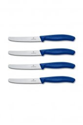 VICTORINOX 6.7832 Swissclassic 11cm Domates & Sosis Bıçağı Mavi 4lü Set - 1