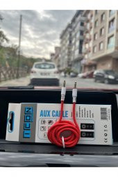 Aux To Aux 3.5mm Jack Girişli Müzik Ve Ses Aktarıcı Kablo Kırmızı - 2