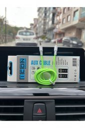 Aux To Aux 3.5mm Jack Girişli Müzik Ve Ses Aktarıcı Kablo Yeşil - 2