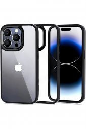 Iphone 14 Pro Kenarları Silikon Arkası Polikarbonat Cam Kenarları Ve Tuşları Alüminyum Premium Kılıf - 1