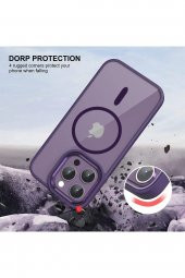 Iphone 14 Pro Magsafe Uyumlu Silikon Arkası Polikarbonat Cam Ve Tuşları Alüminyum Premium Kılıf - 3