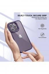 Iphone 14 Pro Kenarları Silikon Arkası Polikarbonat Cam Kenarları Ve Tuşları Alüminyum Premium Kılıf - 3