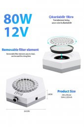 Tırnak Toz Toplama Cihazı, Protez Tırnak & Manikür Tırnak Toz Toplayıcı 80W - 3