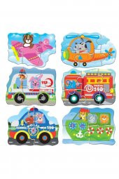 Oyuncak Puzzle Araçlar 37 Parça 8 Araçlı Puzzle Okul Öncesi Oyuncak Eğitici Öğretici Oyuncak - 3