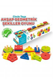 5li Ahşap Geometrik Şekiller Oyunu - 1