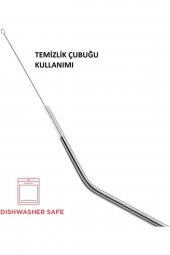 Çelik Pipet Paslanmaz Çelik Metal Meşrubat Pipeti Ve Pipet Temizleme Fırçası Seti 5 Parça - 3