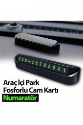 Araç İçi Park Telefon Numarası Fosforlu Numaratör Oto Cam Kartı - 1
