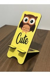 Ahşap Resimli Telefon Tutucu Organizer Şarj Standı Mdf - 1