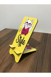 Ahşap Resimli Telefon Tutucu Organizer Şarj Standı Mdf - 1