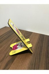 Ahşap Resimli Telefon Tutucu Organizer Şarj Standı Mdf - 2