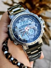 Joefox Digital & Analog Kronometre+Takvim+Alarm+Aydınlatma Erkek Kol Saati +Bileklik JOE-001-A thumbnail 2