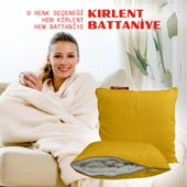 XPERMATE Tv Battaniye Yastık Battaniye Kırlent-welsoft Battaniye- Yolculuk Yastığı- Uçak Yastığı 145x205 Sarı thumbnail 1