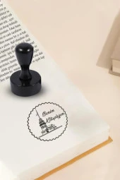 Kişiye Özel Kitap Mührü İsim Yazılı Kitap Mührü Özel Damga R5814-02 - 1