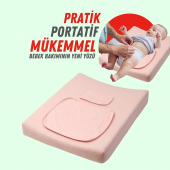 XPERMATE Bebek Alt Açma Minderi Yıkanabilir Kılıf, Kundaklı Alt Değiştirme Minderi 60x80x10cm Pembe - 1