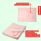 XPERMATE Bebek Alt Açma Minderi Yıkanabilir Kılıf, Kundaklı Alt Değiştirme Minderi 60x80x10cm Pembe - 3