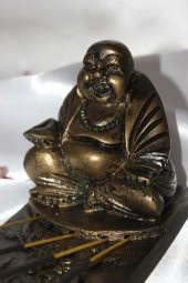 Seramik Çubuk Tütsülük Uzun Buda 5li Budha Gold thumbnail 5