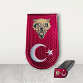 Pvc Şarjör Altı 2,5 x 4 cm / 3D Ay Yıldız Türk Bayrağı Börü Sticker 5 Adet - 1
