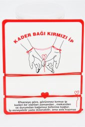 Kader Bağı İkili Kırmızı Renk Şans Bilekliği SU-878 - 1