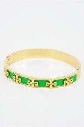 Altın & Yeşil Renk Çelik Kelepçe Paslanmaz 316L SU-863 - 2