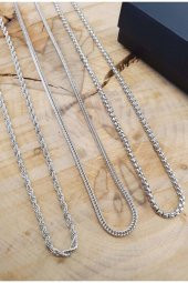 Erkek Kolye 3lü Set Burgu Tilki ve Örme Zincir Model SU-766 thumbnail 1