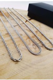 Erkek Kolye 3lü Set Burgu Tilki ve Örme Zincir Model SU-766 thumbnail 2