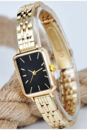 Kadın Kol Saati Vintage Altın Renk Siyah Renk Kadran Şık Sade Zarif Tasarım Su-815 thumbnail 1