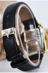 Altın Renk Kasa Ince Bileklilere Özel Retro Minimal Vintage Kadın Kol Saati Su-704 - 3