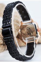 Bakır Renk Kasa Siyah Kadran Minimal Siyah Kordon Genç Kız Kadın Kol Saati Su-703 thumbnail 3