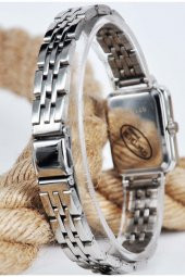 Gümüş Renk Dikdörtgen Kasa Vintage Kadın Kol Saat Su-650 thumbnail 2