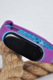 Bordo Mavi Silikon Kordonlu Ince Dokunmatik Kadın Kol Saati Su-554 thumbnail 3