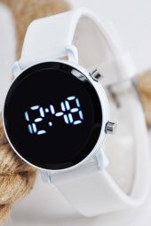 Beyaz Silikon Kordonlu Beyaz Kasa Şık Sade Kadın Kol Saati Su-470 thumbnail 1